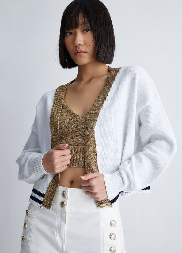Cardigan con bottoni gioiello