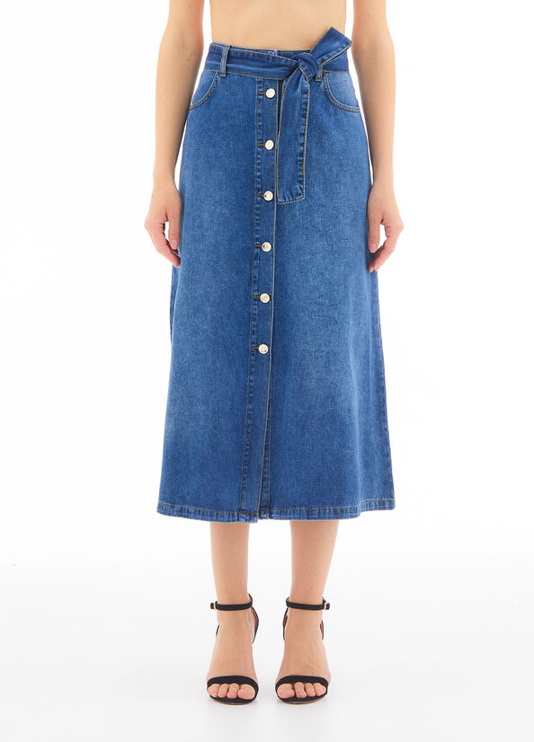 Gonna lunga in denim
