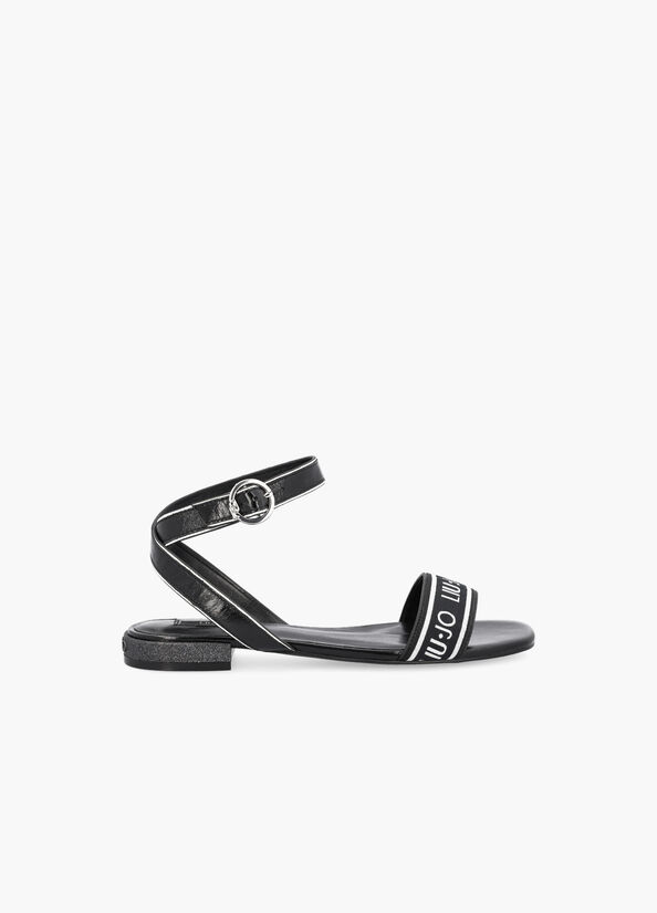 Sandali flat con logo jacquard