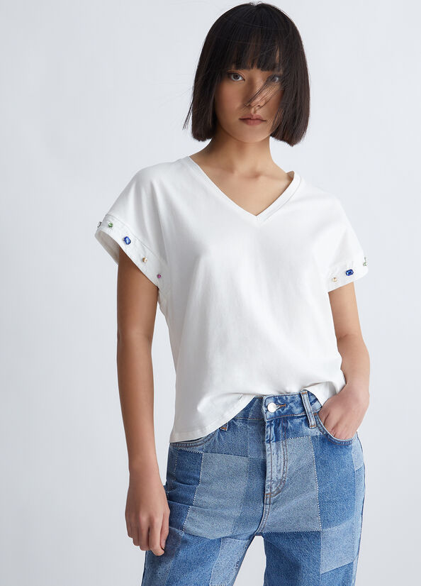 T-shirt con strass