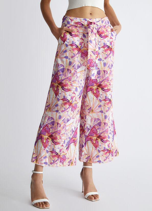 Pantaloni floreali ecosostenibili
