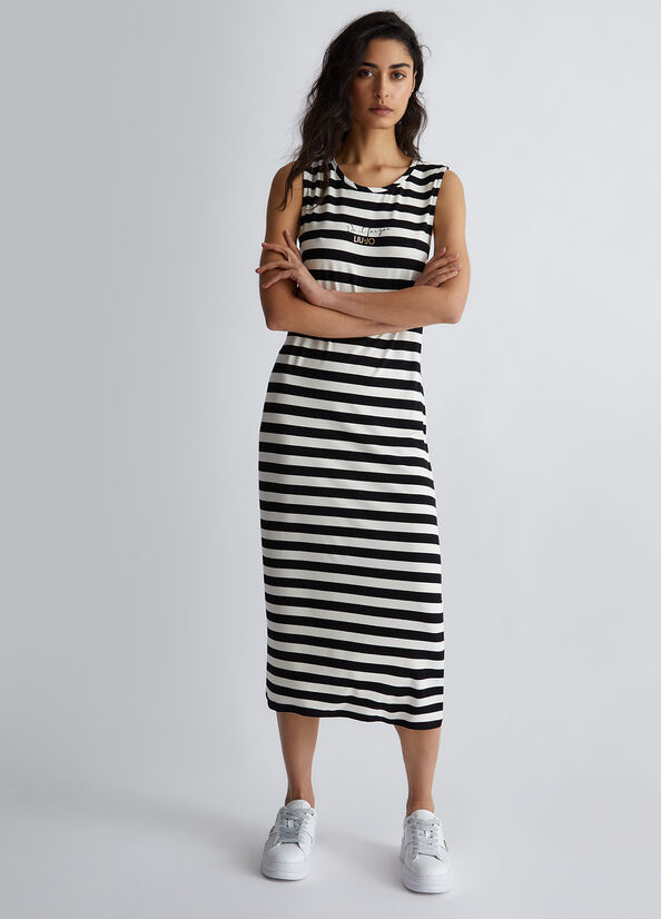 Vestito a righe in jersey