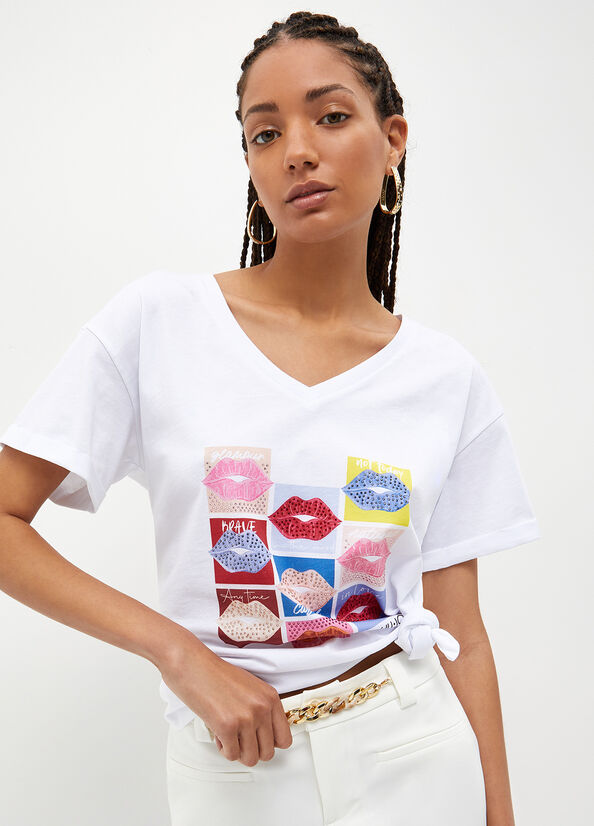 T-shirt con stampa Lips
