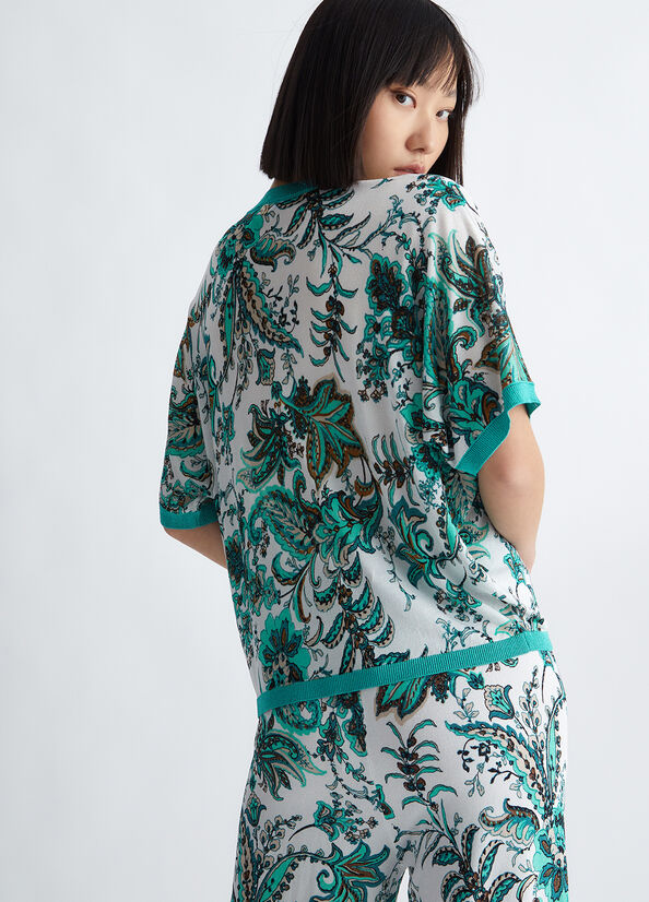 Pullover con stampa paisley