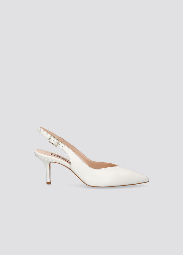 Décolleté sling back in pelle