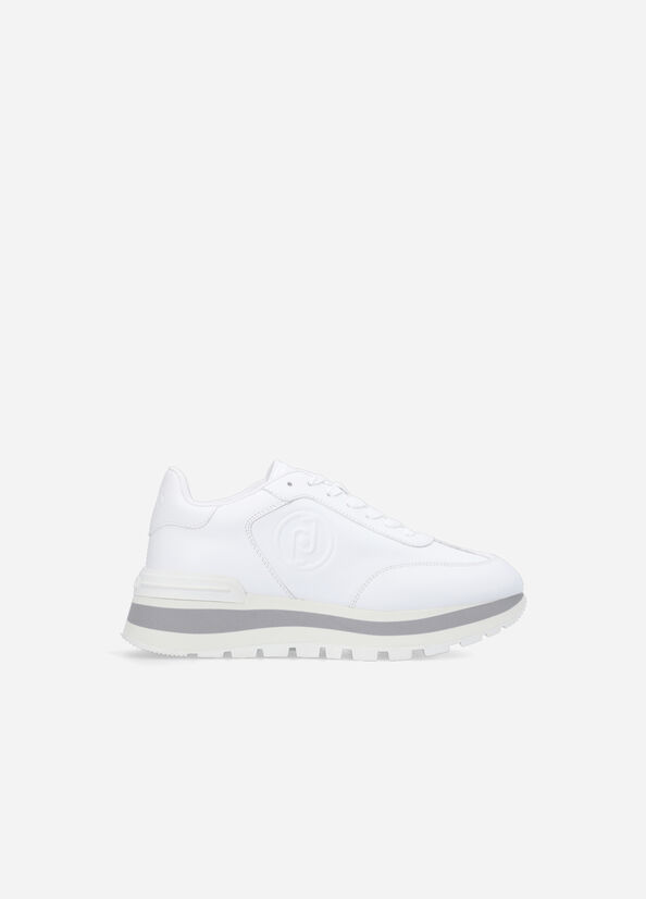 Sneakers platform in pelle