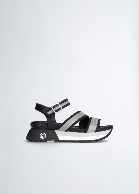 Sandali platform con glitter