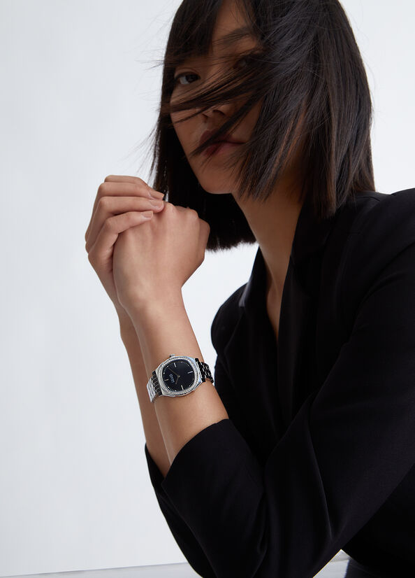 Orologio in acciaio con strass