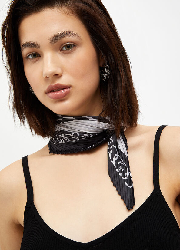 Foulard plissé ecosostenibile con logo