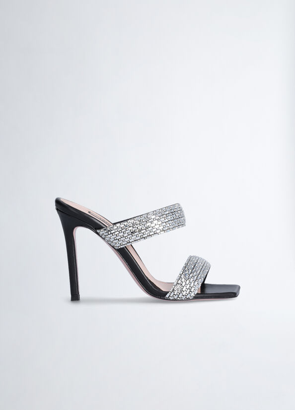Sandali con tacco e strass
