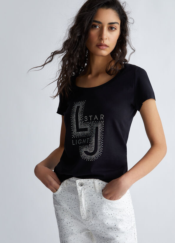 T-shirt ecosostenibile con strass
