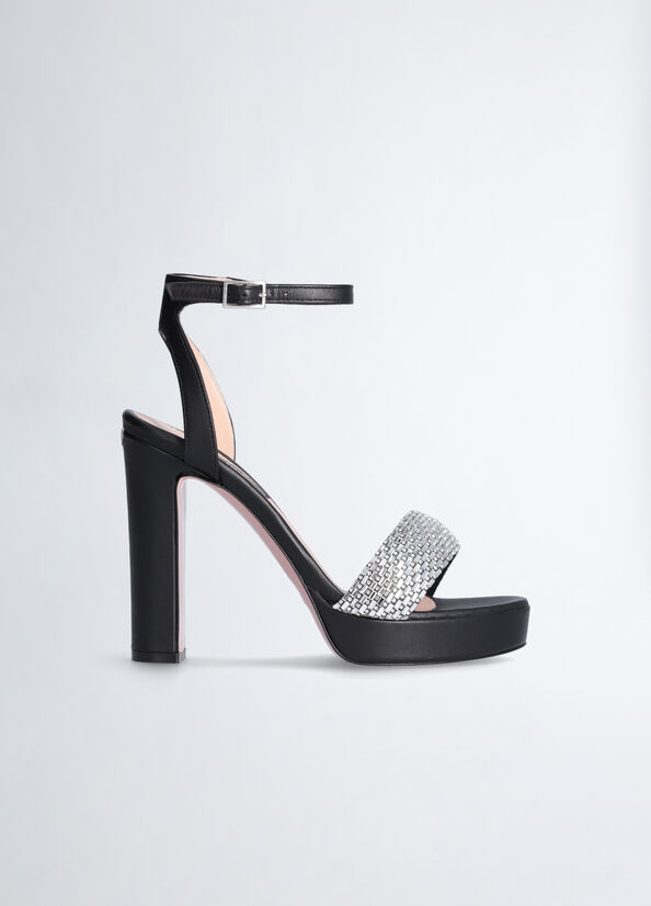 Sandali con plateau e strass