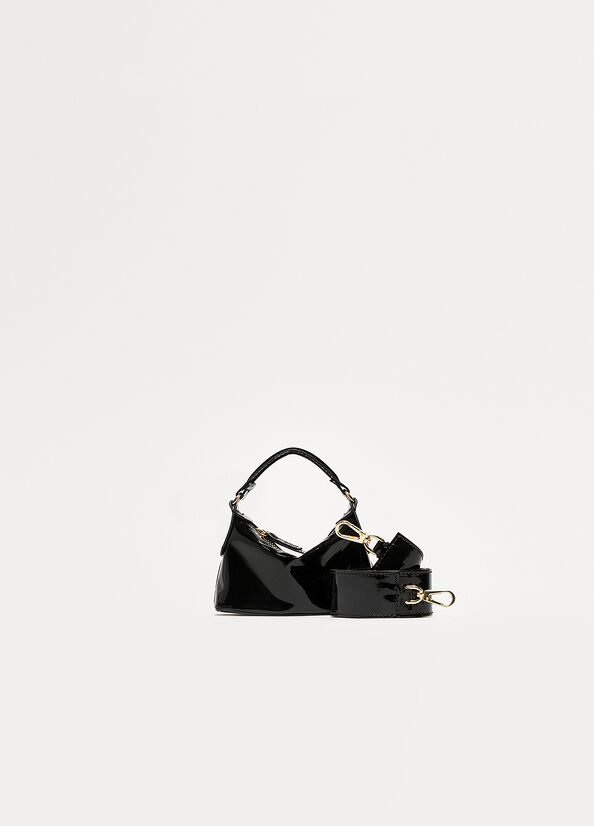 Micro borsa hobo in vernice