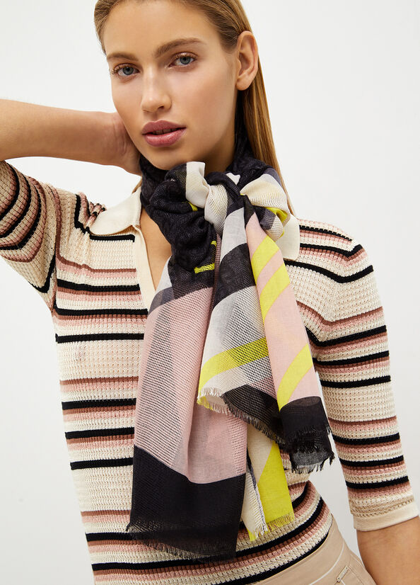 Stola jacquard a righe