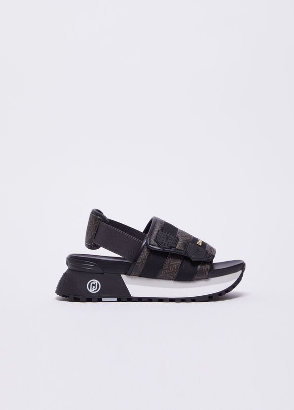 Sandali platform con stampa monogram