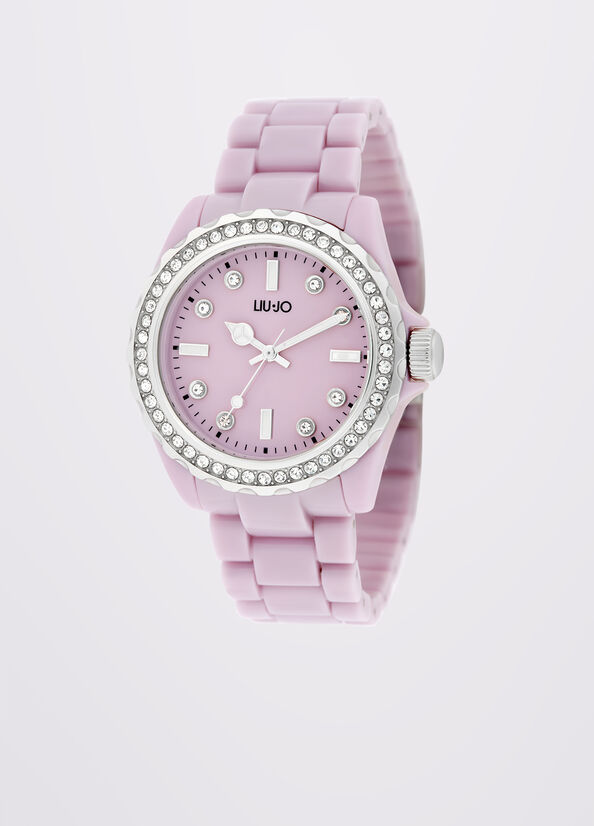 Orologio lilla in acciaio smaltato