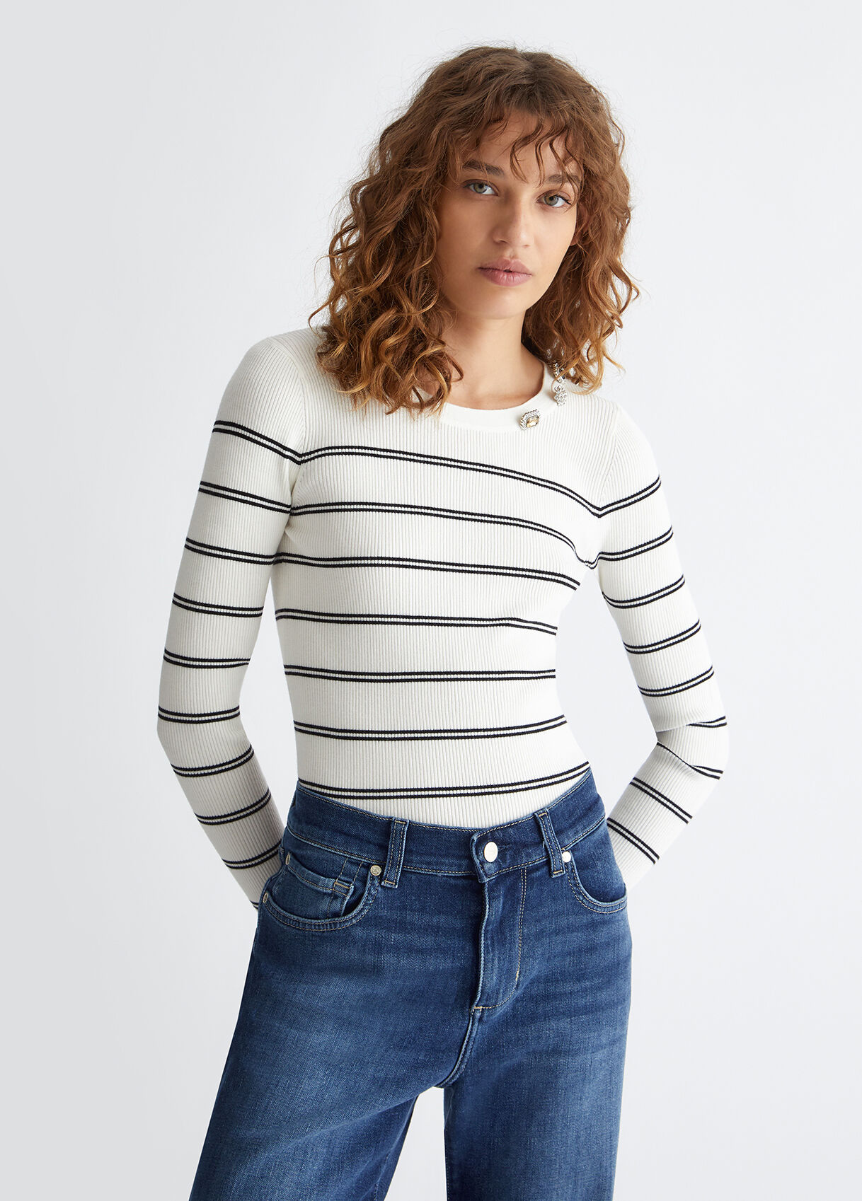 Eco-friendly striped sweater