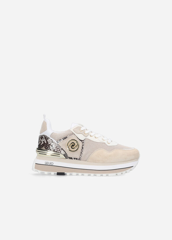 Sneakers platform con stampa pitone
