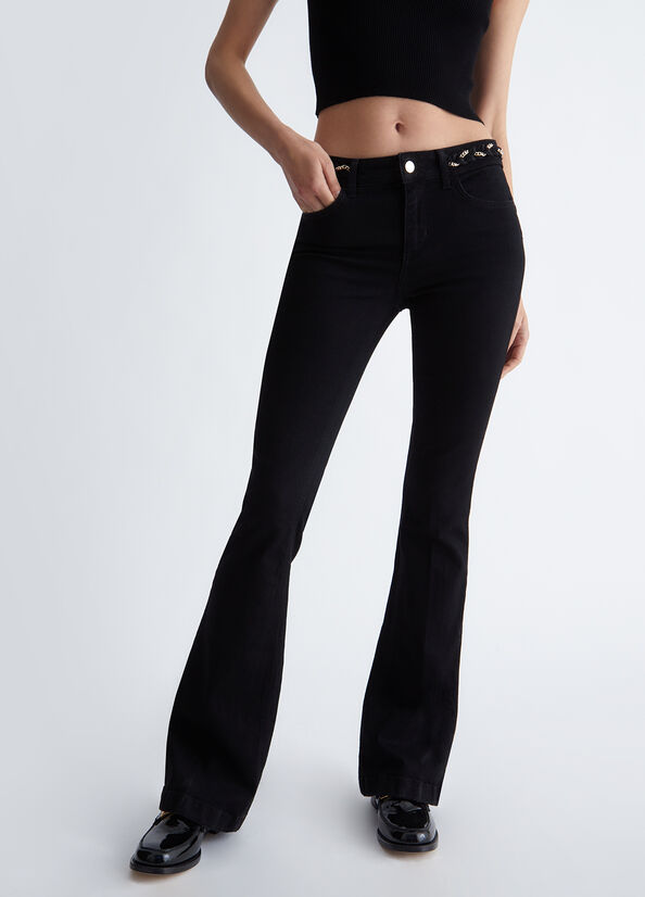 Jeans nero a zampa