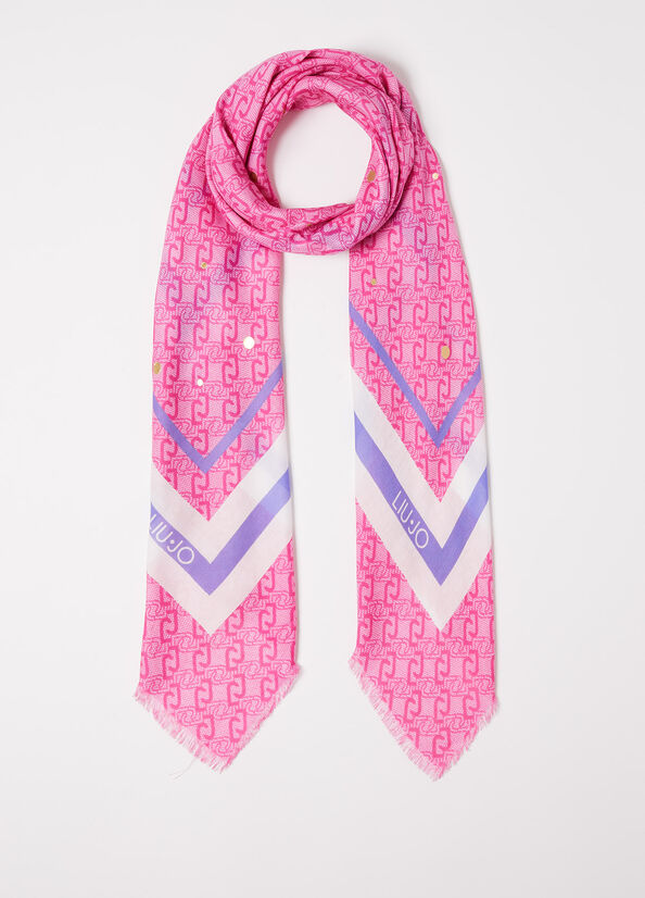 Foulard con logo jacquard