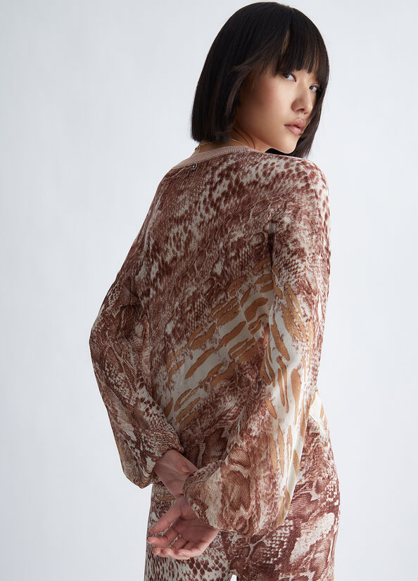 Maglia con stampa pitonata