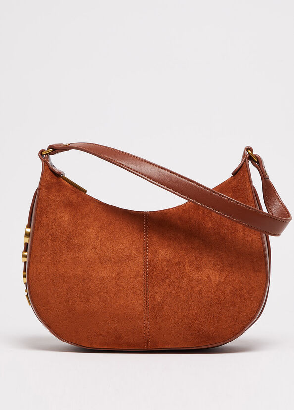 Borsa a mano effetto suede