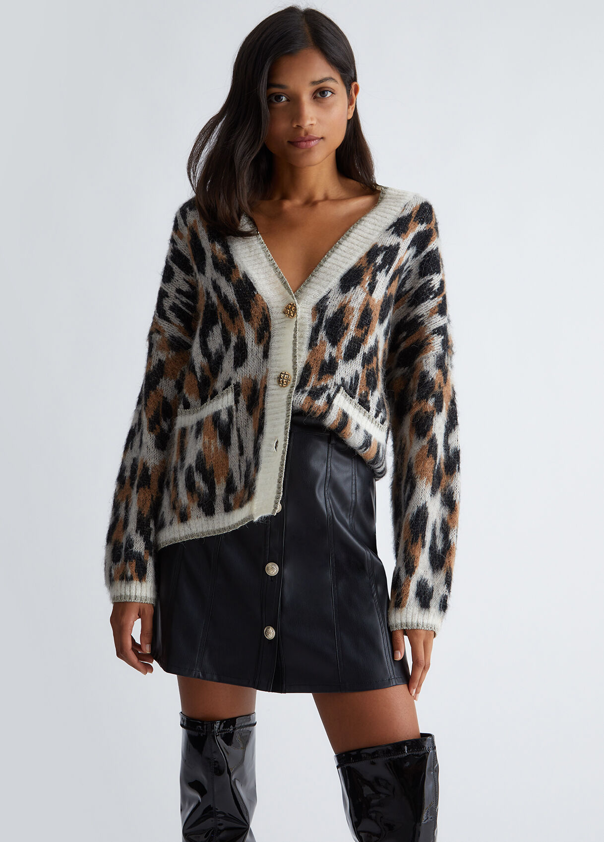 Animal print cardigan