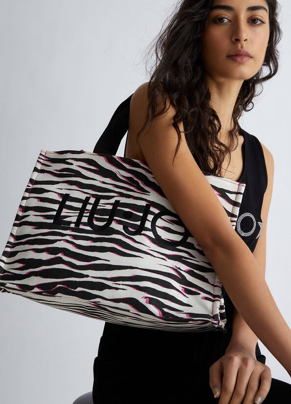 Shopping bag animalier in tela