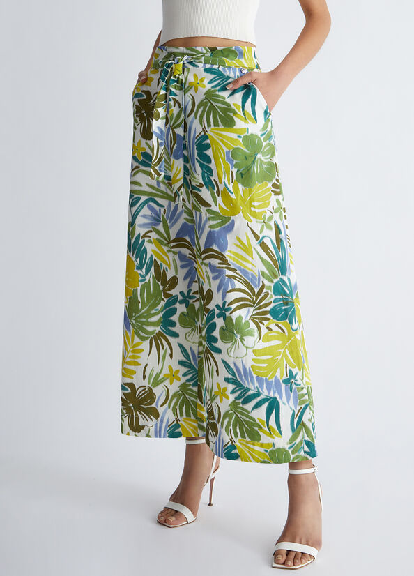 Pantaloni floreali ecosostenibili