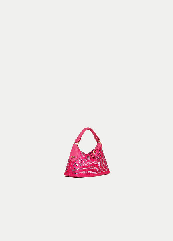 Micro borsa hobo con strass