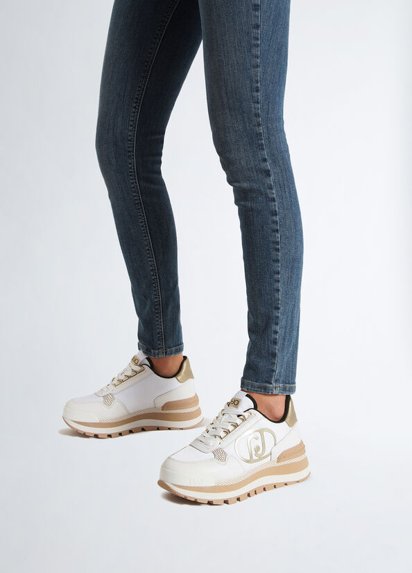 Sneakers in pelle e nylon