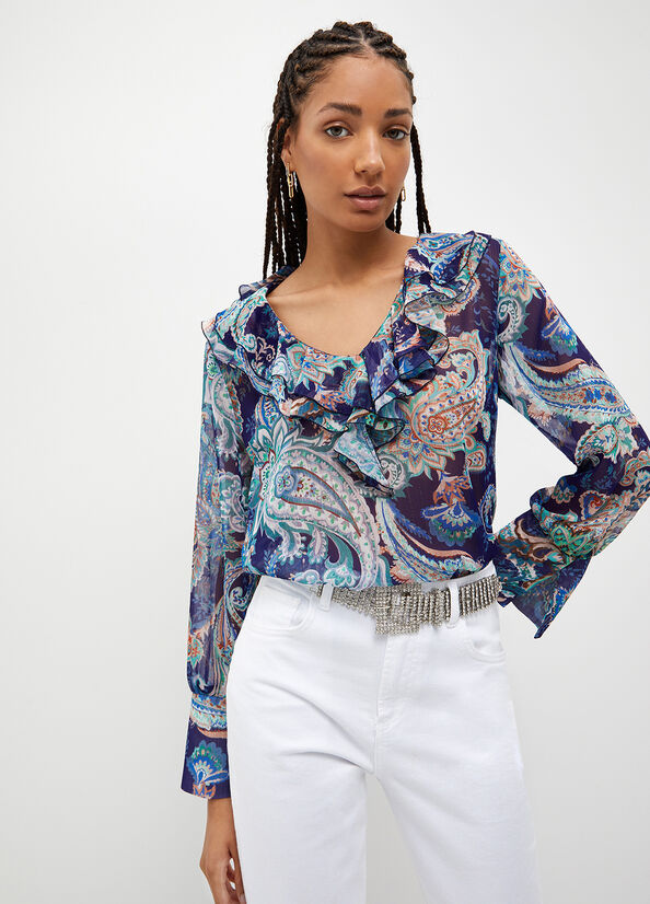 Blusa con stampa paisley