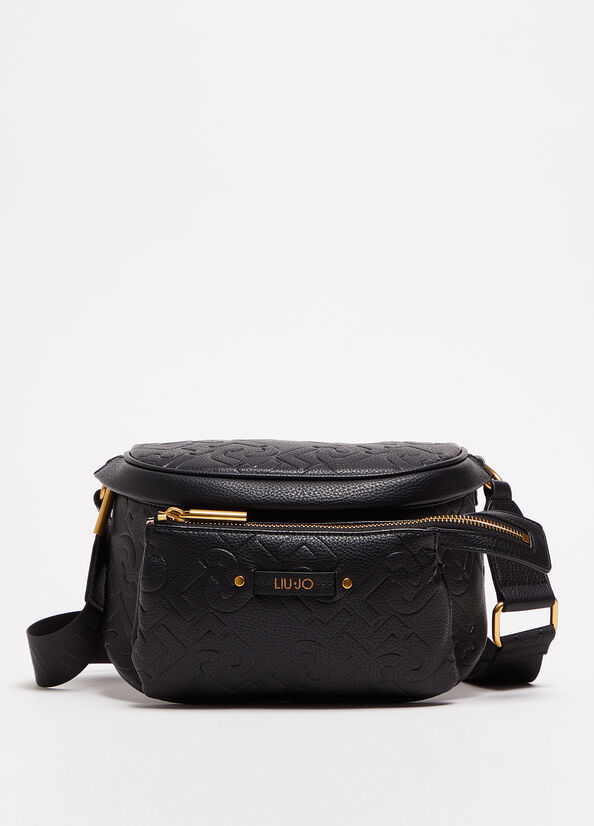 Marsupio nero con logo