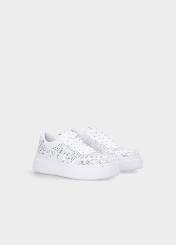 Sneakers rosa con strass