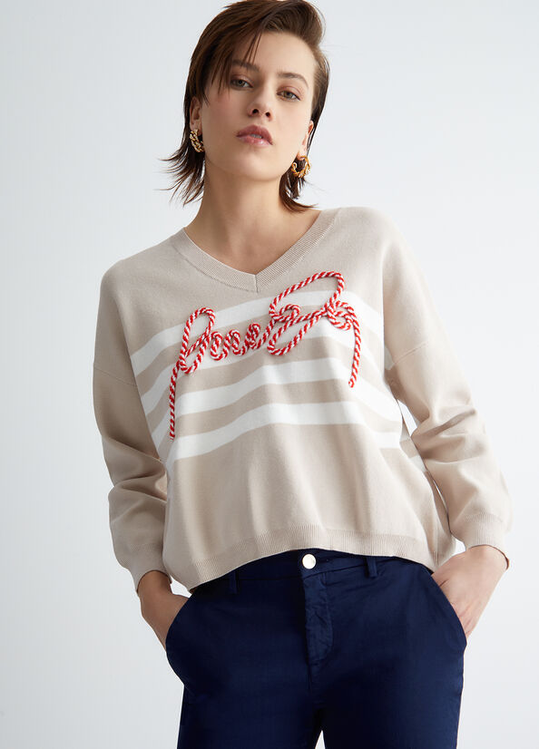 Maglia a righe con logo