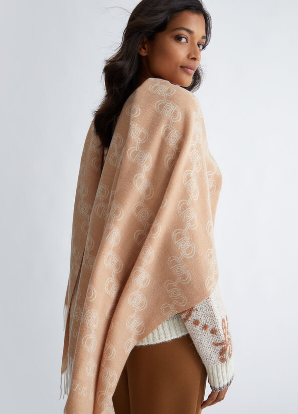 Stola con logo jacquard