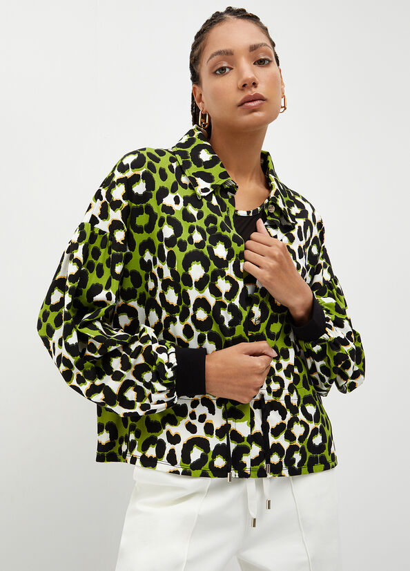 Felpa animalier con bottoni