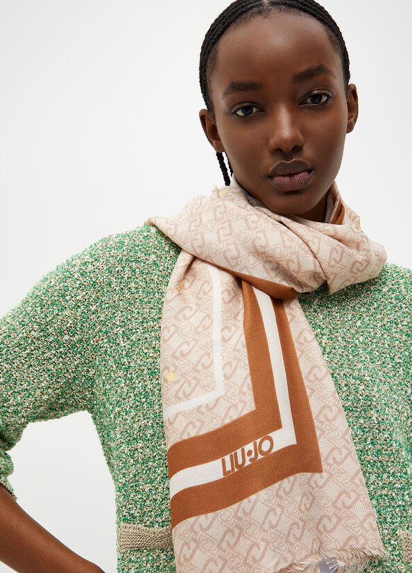 Foulard con logo jacquard