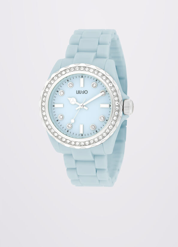 Orologio azzurro in acciaio smaltato