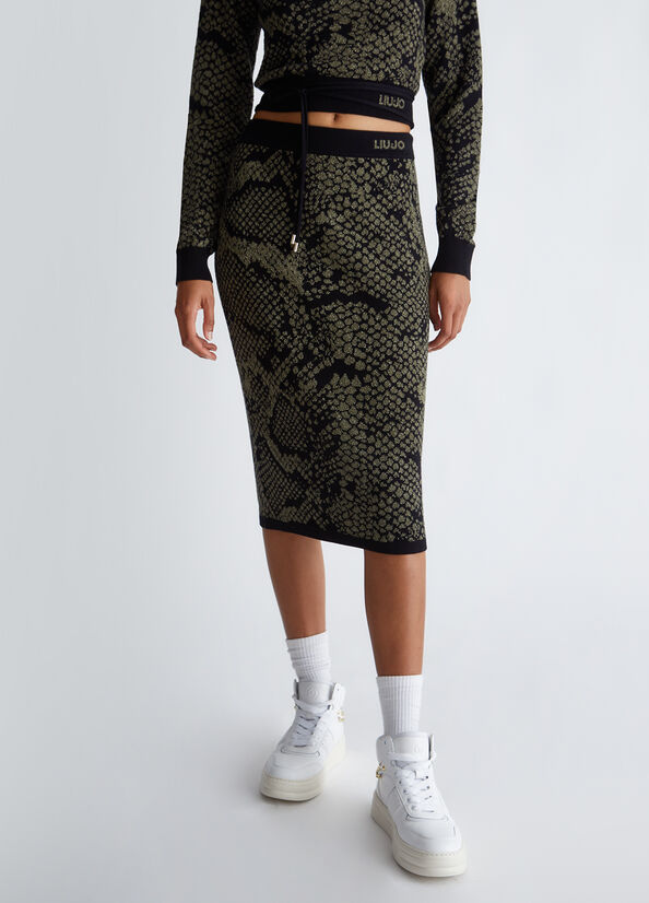 Gonna jacquard ecosostenibile