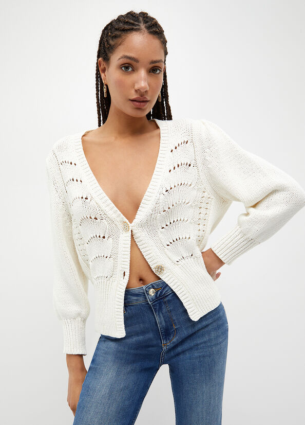 Cardigan crochet in cotone