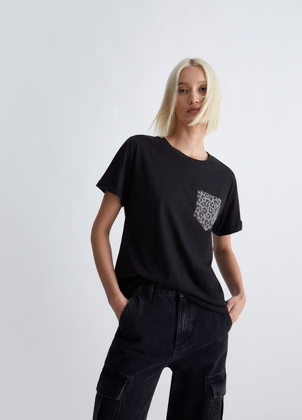 T-shirt ecosostenibile con strass