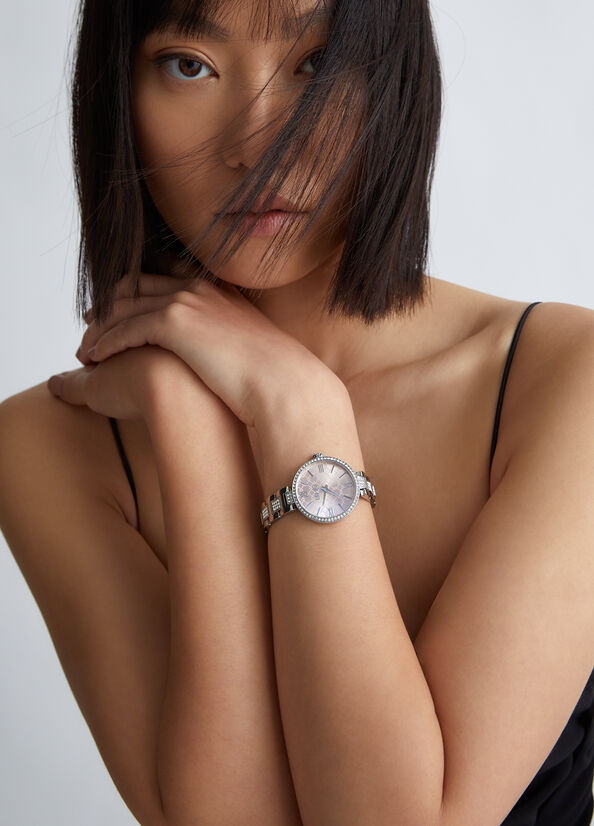 Orologio in acciaio con strass