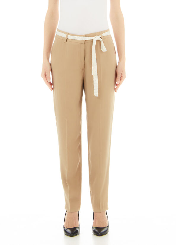 Pantaloni con cintura macramè