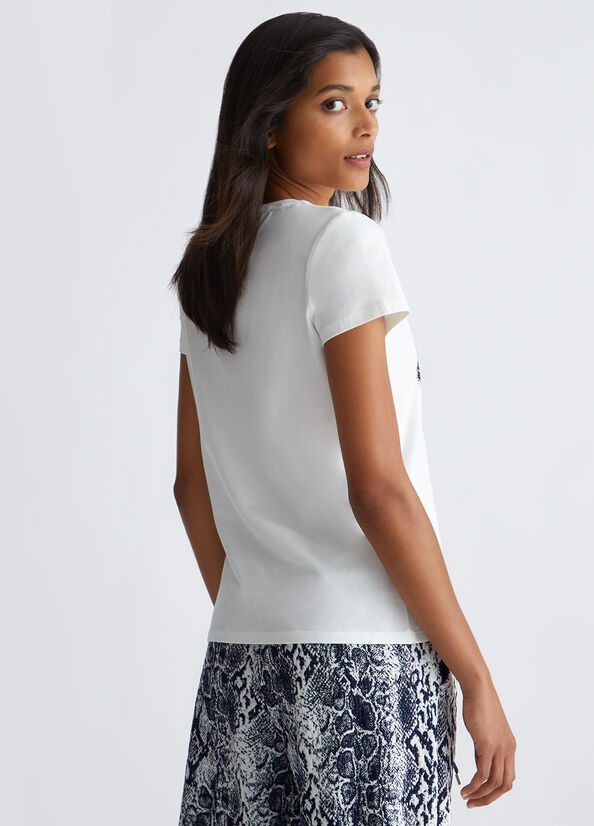 T-shirt con stampa pitonata