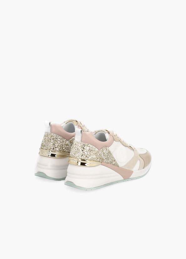 Sneakers in suede con glitter