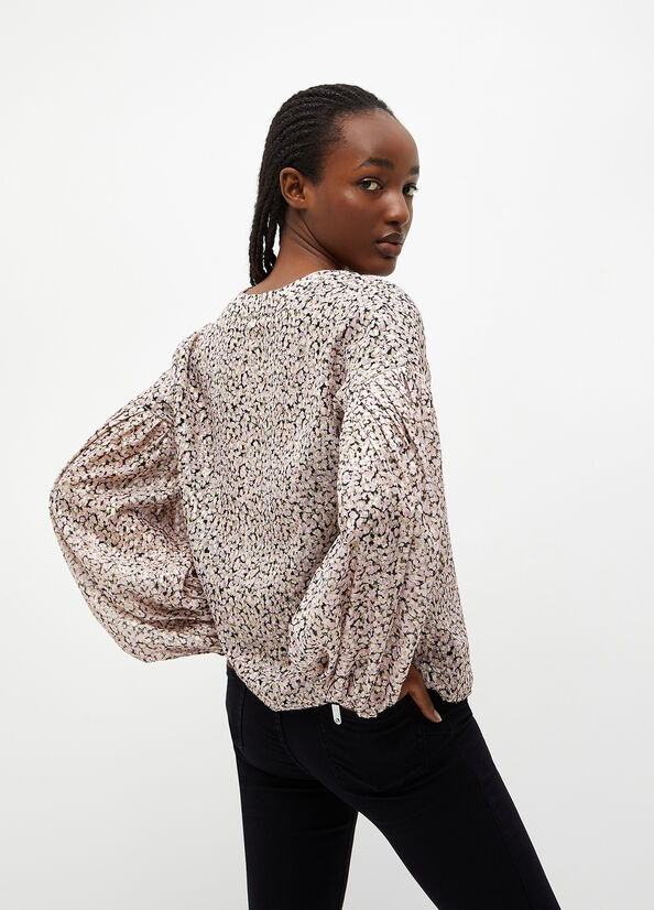 Blusa con stampa floreale