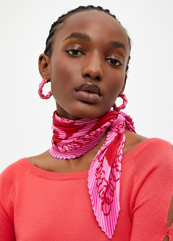 Foulard plissé ecosostenibile con logo