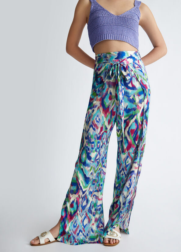 Pantalone largo in raso