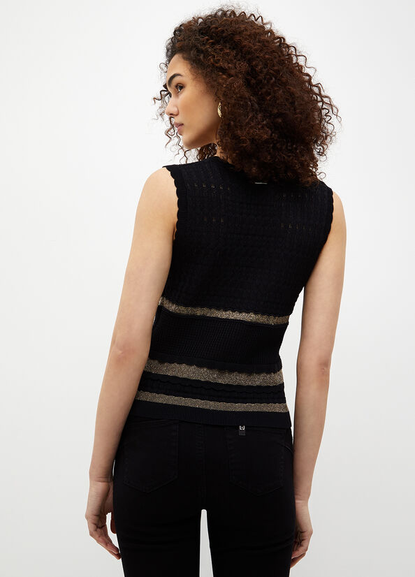 Gilet nero in maglia